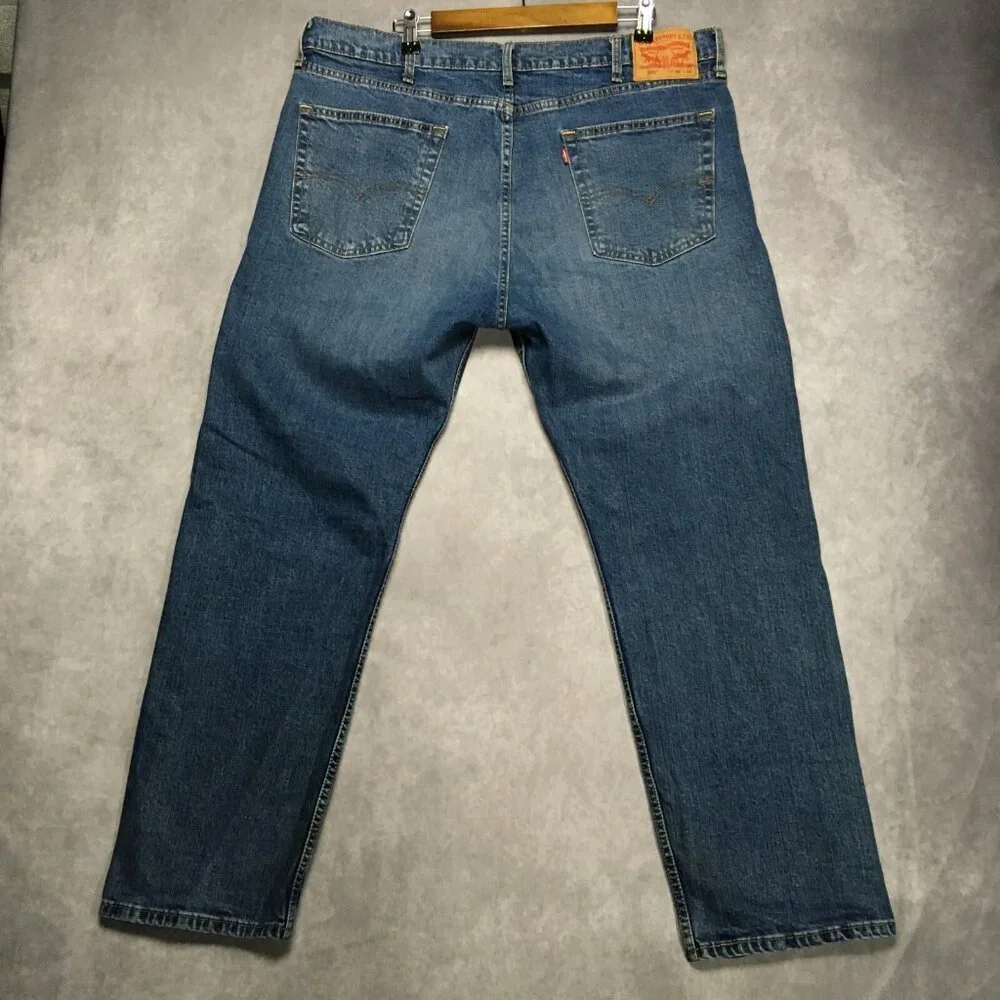 Levis Mens 505 Regular Fit‎ Blue Jeans size 40x30 Zipper Fly Stretch Blend Denim